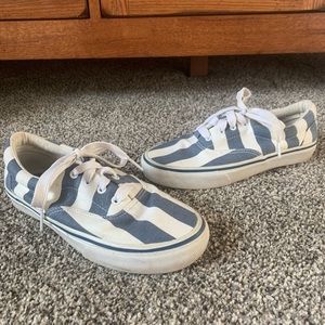Forever 21 blue and white striped sneakers